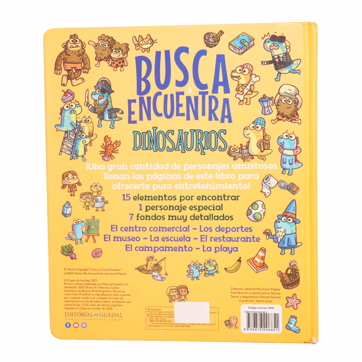 Libro Mi Primer Busca Y Encuentra Dinosaurios GUADAL 25 Páginas