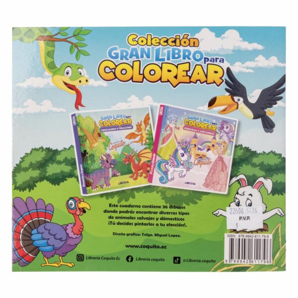 Libro Animales Salvajes Colorea COQUITO 36 Páginas - Imagen 2