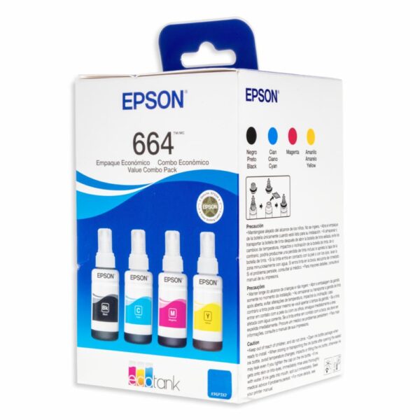 Tinta Para Impresora Ecotank 664 EPSON X 4 Uds - Imagen 3