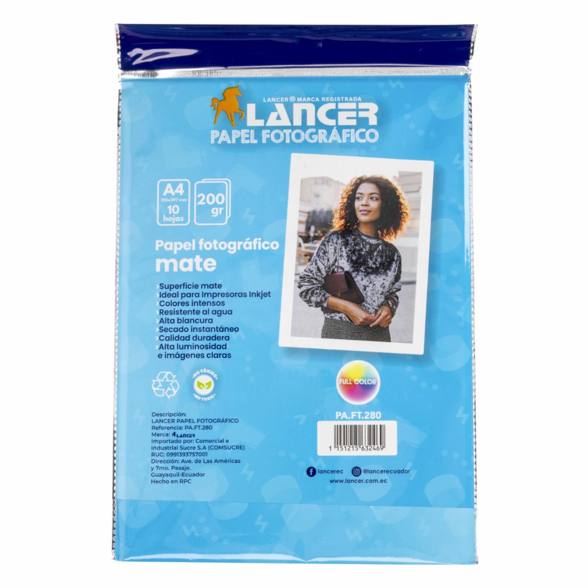 Papel Foto Mate LANCER 200 G