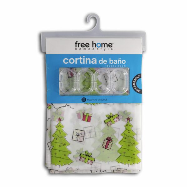 Cortina Navidad Árboles FREE HOME 180 X 180 Cm