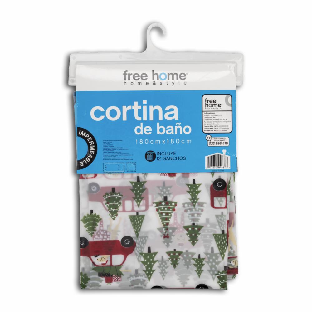 Cortina De Navidad Carro Santa FREE HOME 180 X 180 Cm - Imagen 2