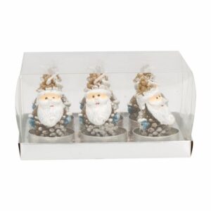 Set Velas Navideñas Con Diseños Santa Color Plata JOY Unidad