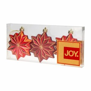 Colgantes Navideños Copo De Nieve JOY 3 Piezas