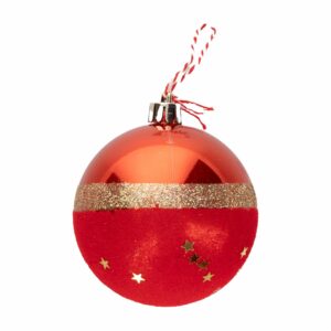 Esfera Navideña Línea Dorada Roja JOY Unidad
