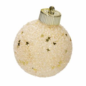 Esfera Navideña Diseño De Líneas Doradas Y Blancas JOY Unidad