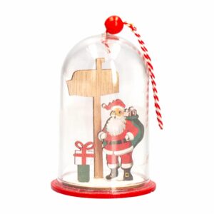 Campana Navideña Transparente Santa Con Letrero JOY Unidad