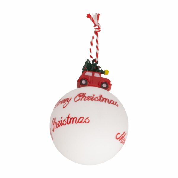Esfera Navideña Blanca Diseño  Merry Christmas JOY Unidad