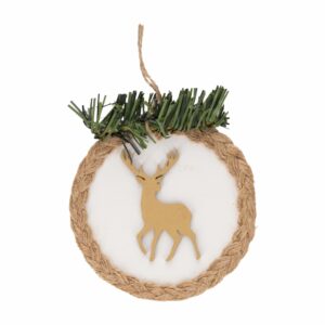 Colgante Navideño Anillo Trenzado Reno Dorado JOY Unidad