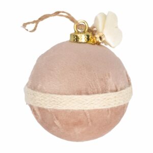 Esfera Navideña Rosa Con Cinta Trenzada JOY Unidad