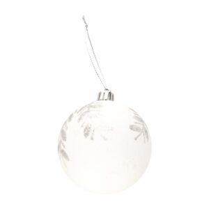 Esfera Navideña Blanca Y Plateada JOY Unidad