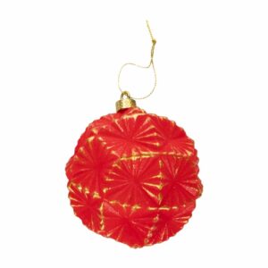 Esfera Navideña Diseño Dorado Roja JOY Unidad
