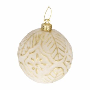 Esfera Navideña Blanca Diseño Copo De Nieve JOY Unidad