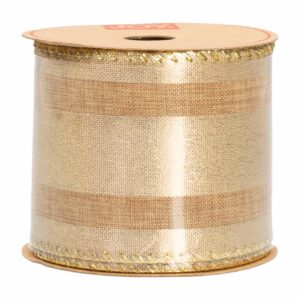 Cinta Navideña Dorada Con Líneas JOY Unidad