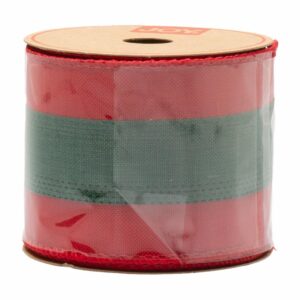 Cinta Navideña Tipo Yute Roja Con Blanco JOY Unidad