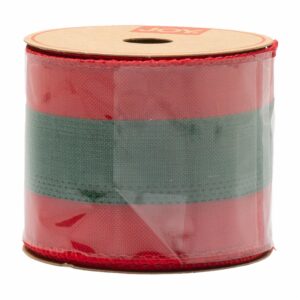 Cinta Navideña Tipo Yute Roja Con Blanco JOY Unidad