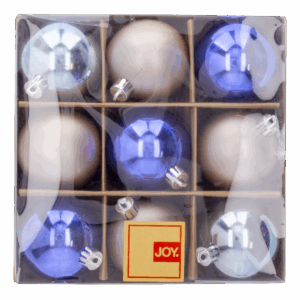 Bombillos Navideños Color Azul Y Champagne JOY 6 Piezas