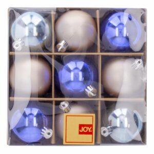 Bombillos Navideños Color Azul Y Champagne JOY 6 Piezas