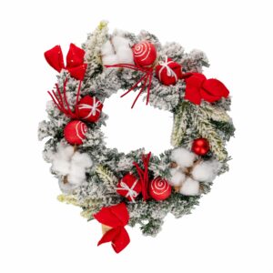 Corona Navideña Color Rojo Y Blanco JOY Unidad