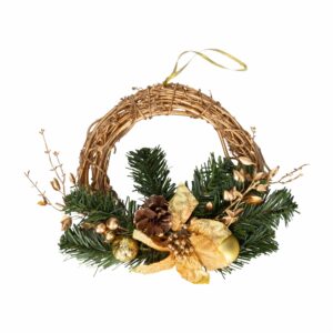 Corona Navideña Colgante Color Dorada JOY Unidad