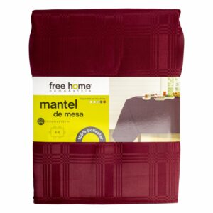 Mantel De Mesa Mantel 6 Puestos Rojo Vino FREE HOME 152X213 CM