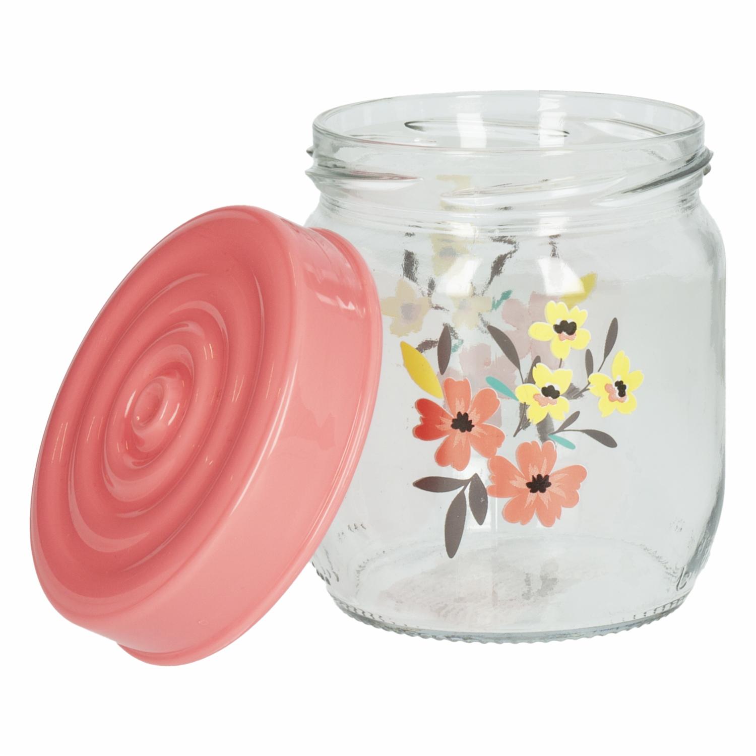 Frasco Con Tapa Rosa Flor Primavera Pequeño HEREVIN - Imagen 2