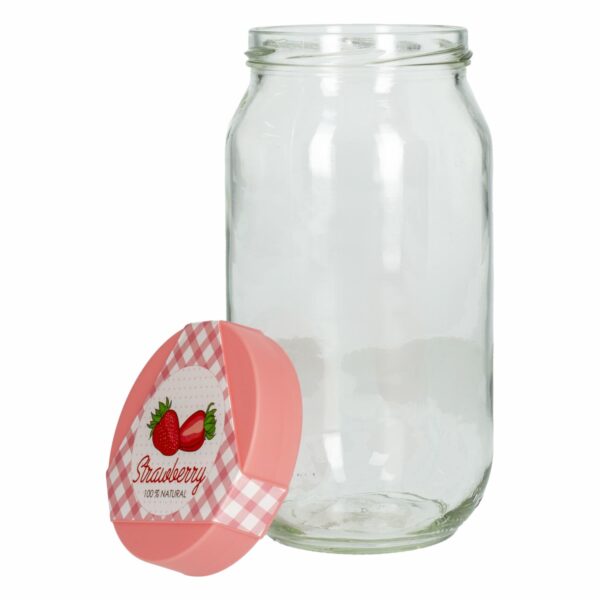 Frasco Tapa Rosa Diseño Frutilla Grande HEREVIN - Imagen 2