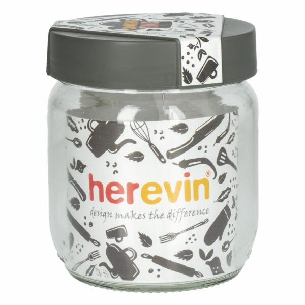 Frasco Tapa Gris Diseño Cooking Time Pequeño HEREVIN