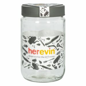 Frasco Tapa Gris Diseño Cooking Time Mediano HEREVIN