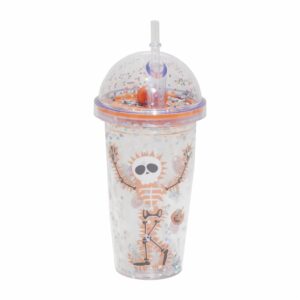 Vaso Doble Pared Con Sorbete Y Tapa Burbuja Diseño Halloween FREE HOME 470 Ml