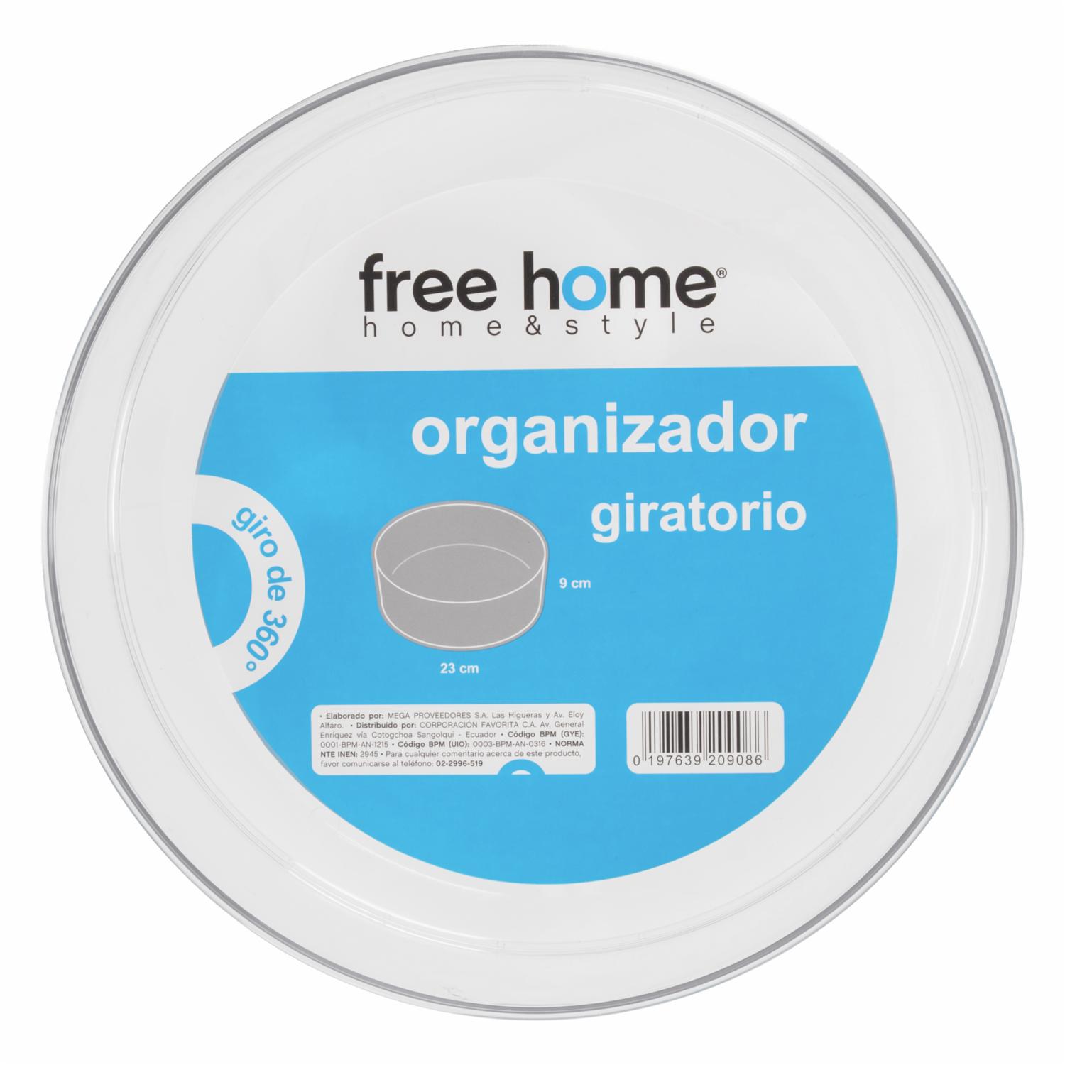 Organizador De Nevera Giratorio Transparente FREE HOME 1 Pieza
