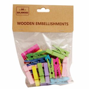 Pinzas Colores De Madera Para Manualidades BABY CRAFT 30 Piezas