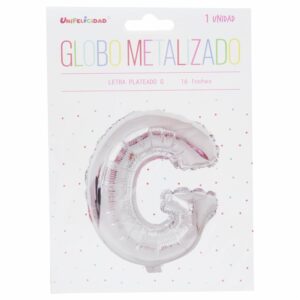 Globo Metalizado Plateado G UNIFELICIDAD 16"