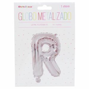 Globo Metalizado Plateado R UNIFELICIDAD 16"