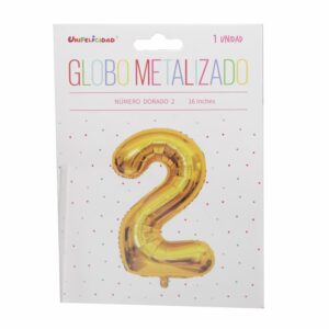 Globo Metalizado Dorado Nro. 2 UNIFELICIDAD 16"