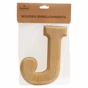 Letra  J De Madera Para Manualidades BABY CRAFT 15 Cm 6 Cm