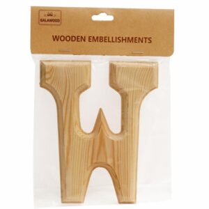 Letra  W De Madera Para Manualidades BABY CRAFT 15 Cm 6 Cm