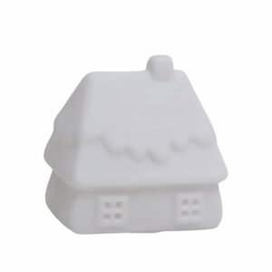 Adorno Navideño Casa De Navidad Blanco Con Luz Led HE WEI 1 Pieza