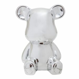 Adorno Decorativo Plateado Oso Sentado KOOME