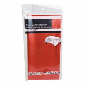 Mantel Rectangular Papel Aluminio Rojo WANGQIANG PARTY 137 Cm X 183 Cm