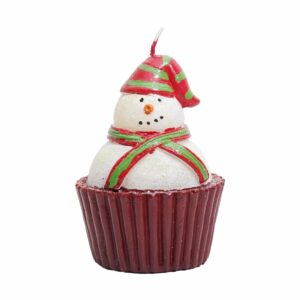 Vela Decorativa Hombre De Nieve Cupcake JOY Pequeño