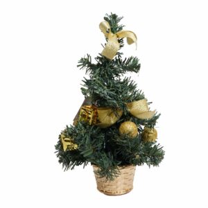 Árbol Navideño Diseño Dorado Base Tejida JOY 20 Cm