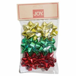 Lazos Tipo Moño Para Regalos Dorado Verde Y Rojo Set JOY