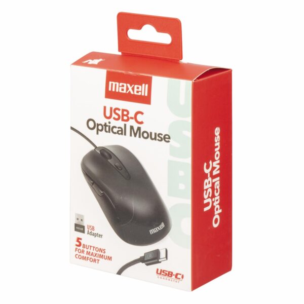 Mouse De 5 Botones Negro MAXELL Usb-C - Imagen 3