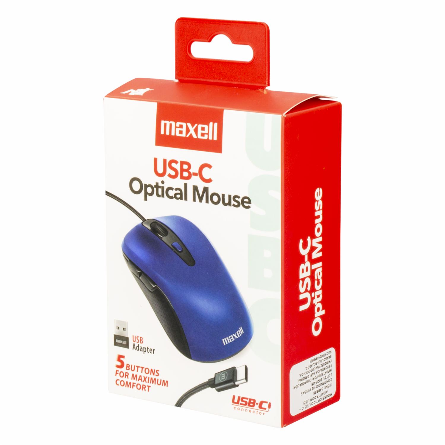 Mouse Óptico De 5 Botones Azul MAXELL Usb-C - Imagen 3