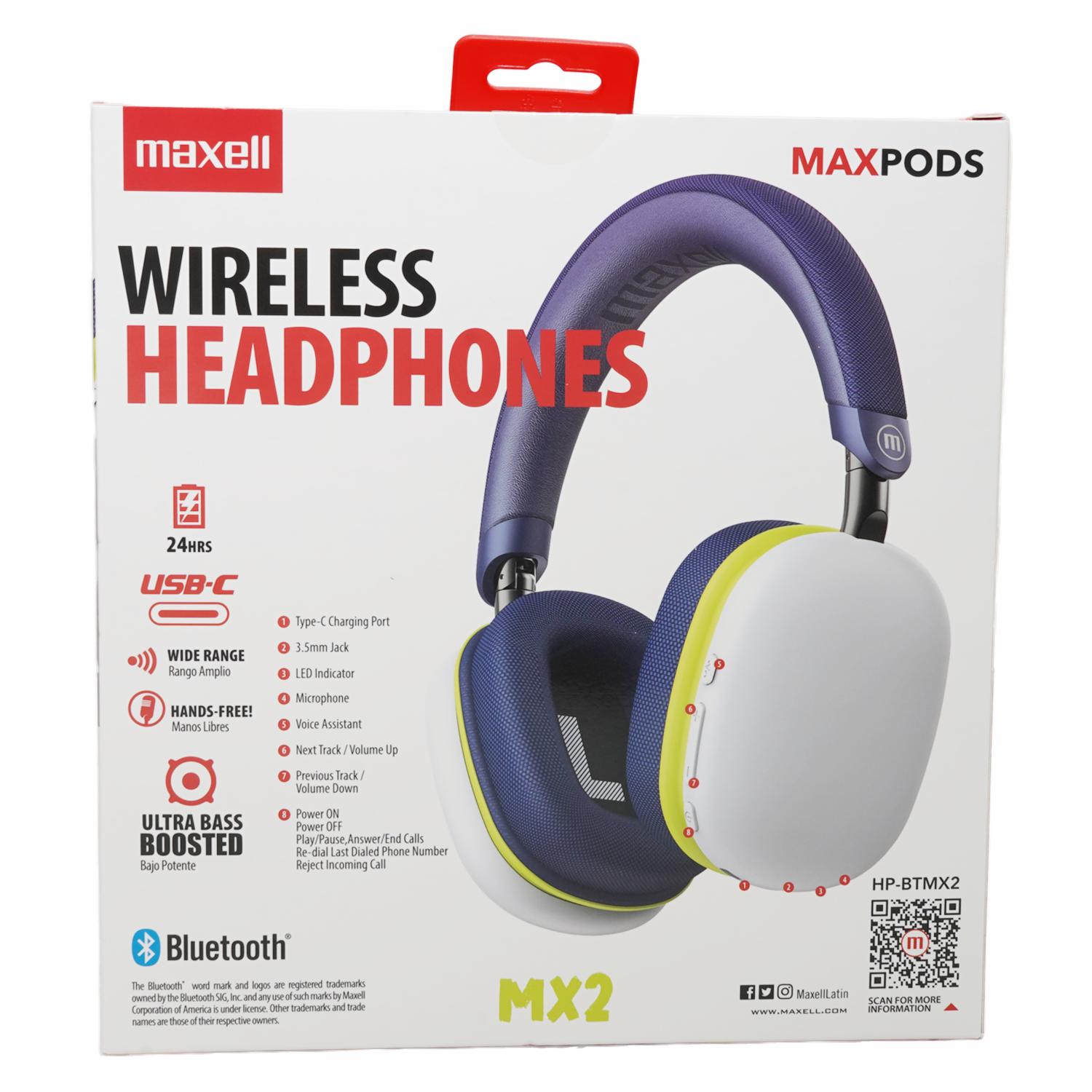 Audífonos Con Diadema Gris Y Naranja HP-BTMX2 MAXELL Bluetooth - Imagen 3