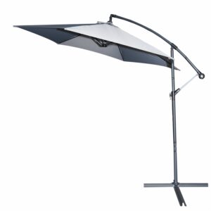 Sombrilla Gris FREE HOME Metal Plástico Y Lona