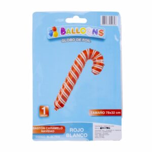 Globo De Foil Bastón Caramelo Navidad BALLOONS 78 X 32 Cm