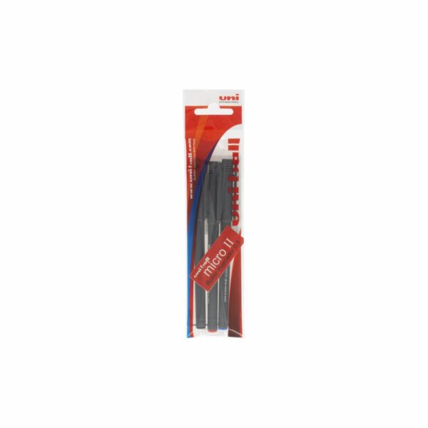 Bolígrafo Roller Negro Azul Rojo UNI X3 Uds