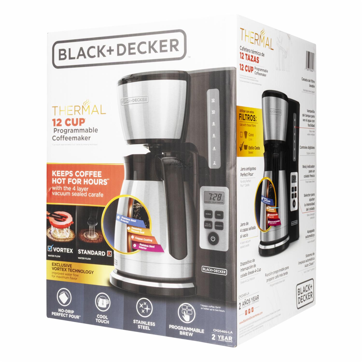 Cafetera Eléctrica Con Jarra Térmica BVSTDC4403SS BLACK & DECKER 12 Tazas - Imagen 2